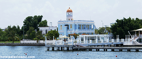 Hotel Palacio Azul from Cienfuegos Bay